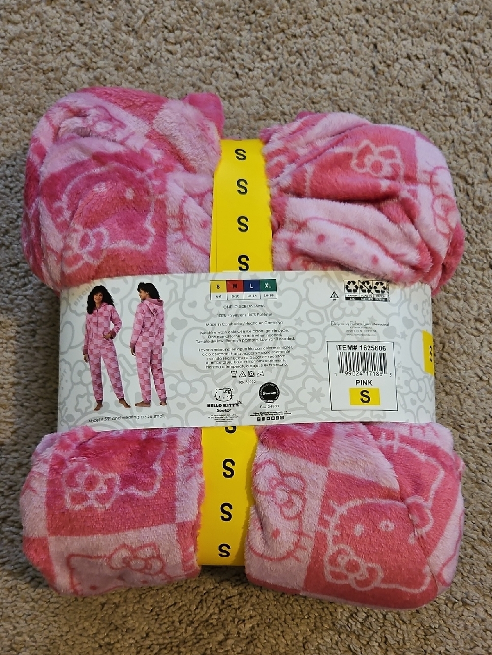 NEW! Hello Kitty Pink One Piece Pajama Size S - Picture 5 of 8